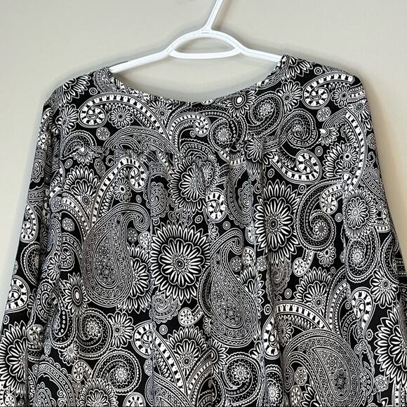 By Design Black & Pink Patterned Blouse Size L - Picture 4 of 12